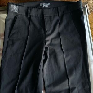 Vince Black Trousers with Leather Detail